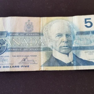Bancnotă 5 Dollars 1986, CANADA, G