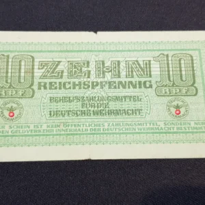Bancnotă militară 10 Reichspfennig 1942, GERMANIA, G