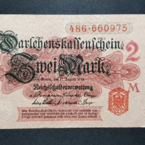 Bancnotă 2 Mark 1914, GERMANIA, XF