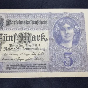 Bancnotă 5 Mark 1917, GERMANIA, VF