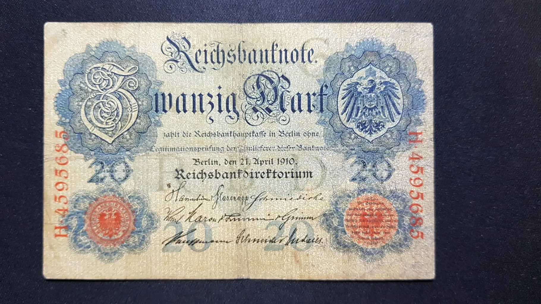 Bancnotă 20 Mark 1910, GERMANIA, VG