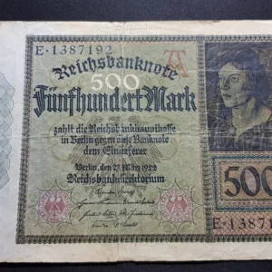 Bancnotă 500 Mark 1922, GERMANIA, VG