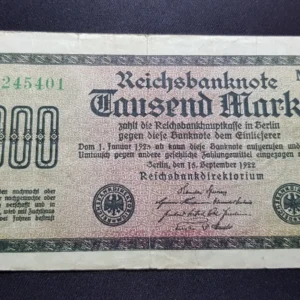 Bancnotă 1.000 Mark 1922, GERMANIA, FI