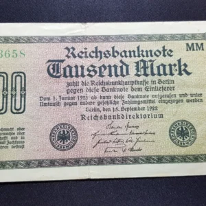 Bancnotă 1.000 Mark 1922, GERMANIA, VG