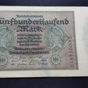 Bancnotă 500.000 Mark 1923, GERMANIA, VF