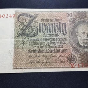 Bancnotă 20 Reichsmark 1929, GERMANIA, FI