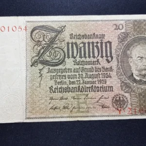 Bancnotă 20 Reichsmark 1929, GERMANIA, FI