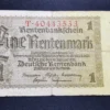 Bancnotă 1 Rentenmark 1937, GERMANIA, VG