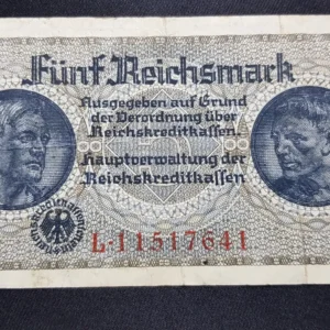 Bancnotă de ocupație 5 Reichsmark 1939, GERMANIA, VG