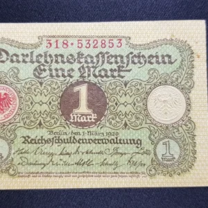 Bancnotă 1 Mark 1920, GERMANIA, VF