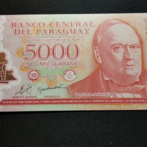 Bancnotă 5.000 Guaranies 2011, PARAGUAY, UNC