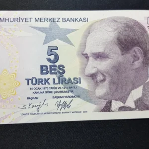 Bancnotă 5 Lira 2009, TURCIA, UNC