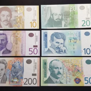 Lot 6 bancnote din Serbia 10-500 Dinara