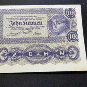 Bancnotă 10 Kronen 1922, AUSTRIA, VF