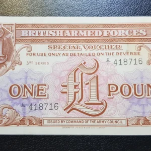 Bancnotă militară 1 Pound 1962, BRITISH ARMED FORCES, 4th SERIES, VF