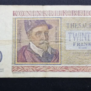 Bancnotă 20 Franci 1956, BELGIA, FI