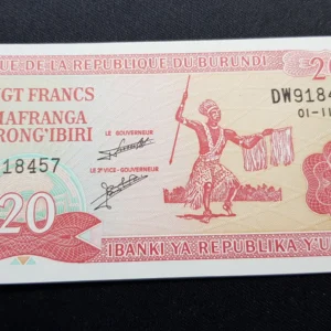 Bancnotă 20 Francs 2007, BURUNDI, UNC