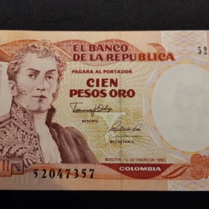Bancnotă 100 Pesos Oro 1990, COLUMBIA, UNC