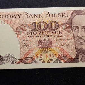 Bancnotă 100 Zlotych 1986, POLONIA, UNC