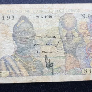 Bancnotă 5 Francs 1949, AFRICA DE VEST FRANCEZĂ, VG