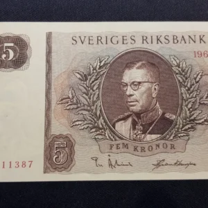 Bancnotă 5 Kronor 1961, SUEDIA, AUNC