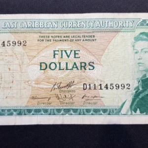 Bancnotă 5 Dollars 1974, STATELE EST CARAIBIENE, FI