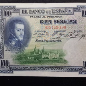 Bancnotă 100 Pesetas 1925, SPANIA, VF