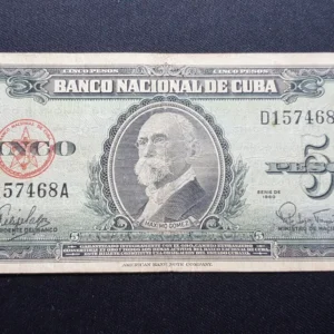 Bancnotă 5 Pesos 1960, CUBA, FI