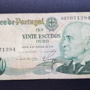 Bancnotă 20 Escudos 1978, PORTUGALIA, VG