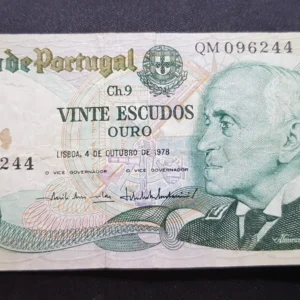 Bancnotă 20 Escudos 1978, PORTUGALIA, FI