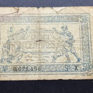 Bancnotă militară 50 Centimes 1919, FRANȚA, G