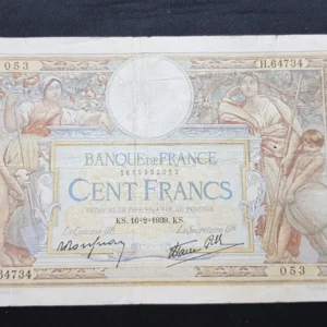 Bancnotă 100 Francs 1939, FRANȚA, VG