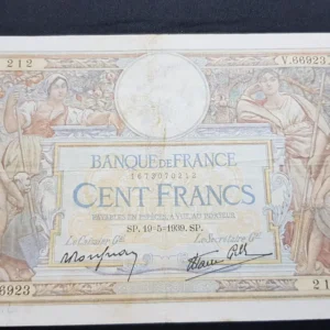 Bancnotă 100 Francs 1939, FRANȚA, VG