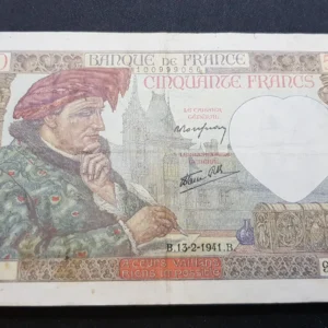 Bancnotă 50 Francs 1941, FRANȚA, VG