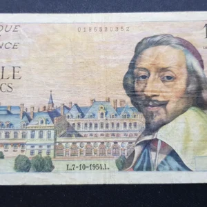 Bancnotă 1.000 Francs 1954, FRANȚA, VG