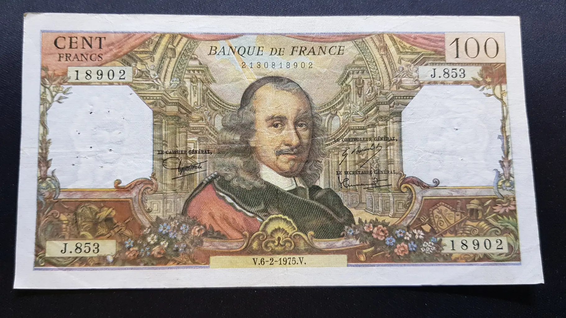 Bancnotă 100 Francs 1975, FRANȚA, VG