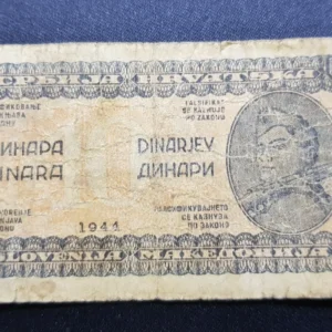 Bancnotă 10 Dinara 1944, IUGOSLAVIA, G