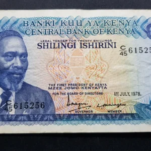 Bancnotă 20 Shillings 1978, KENYA, VF