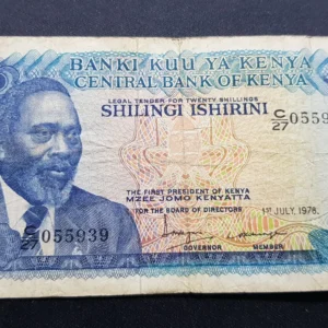 Bancnotă 20 Shillings 1978, KENYA, VG