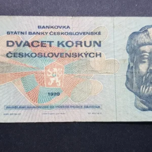 Bancnotă 20 Korun 1970, CEHOSLOVACIA, VG