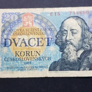 Bancnotă 20 Korun 1988, CEHOSLOVACIA, FI