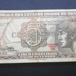 Bancnotă 5 Cruzeiros 1961, BRAZILIA, FI