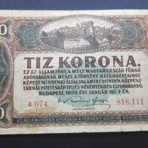 Bancnotă 10 Korona 1920, UNGARIA, G
