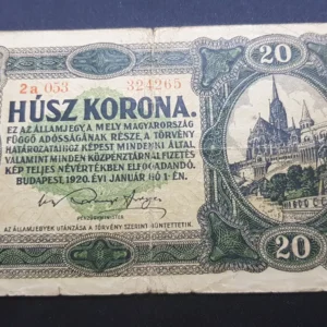 Bancnotă 20 Korona 1920, UNGARIA, G