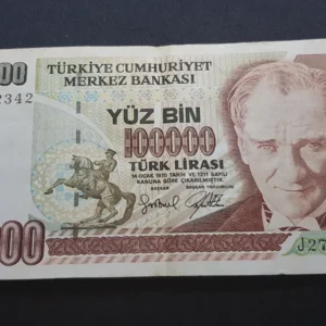 Bancnotă 100.000 Lira 1996, TURCIA, VF