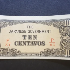 Bancnotă de ocupație 10 Centavos 1942, FILIPINE, VF