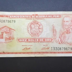 Bancnotă 10 Soles de Oro 1973, PERU, FI