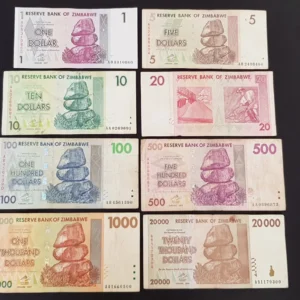 Lot 8  bancnote din Zimbabwe 2007-2008
