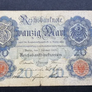 Bancnotă 20 Mark 1908, GERMANIA, VG