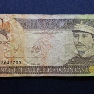 Bancnotă 20 Pesos Oro 2003, REP. DOMINICANĂ, FI